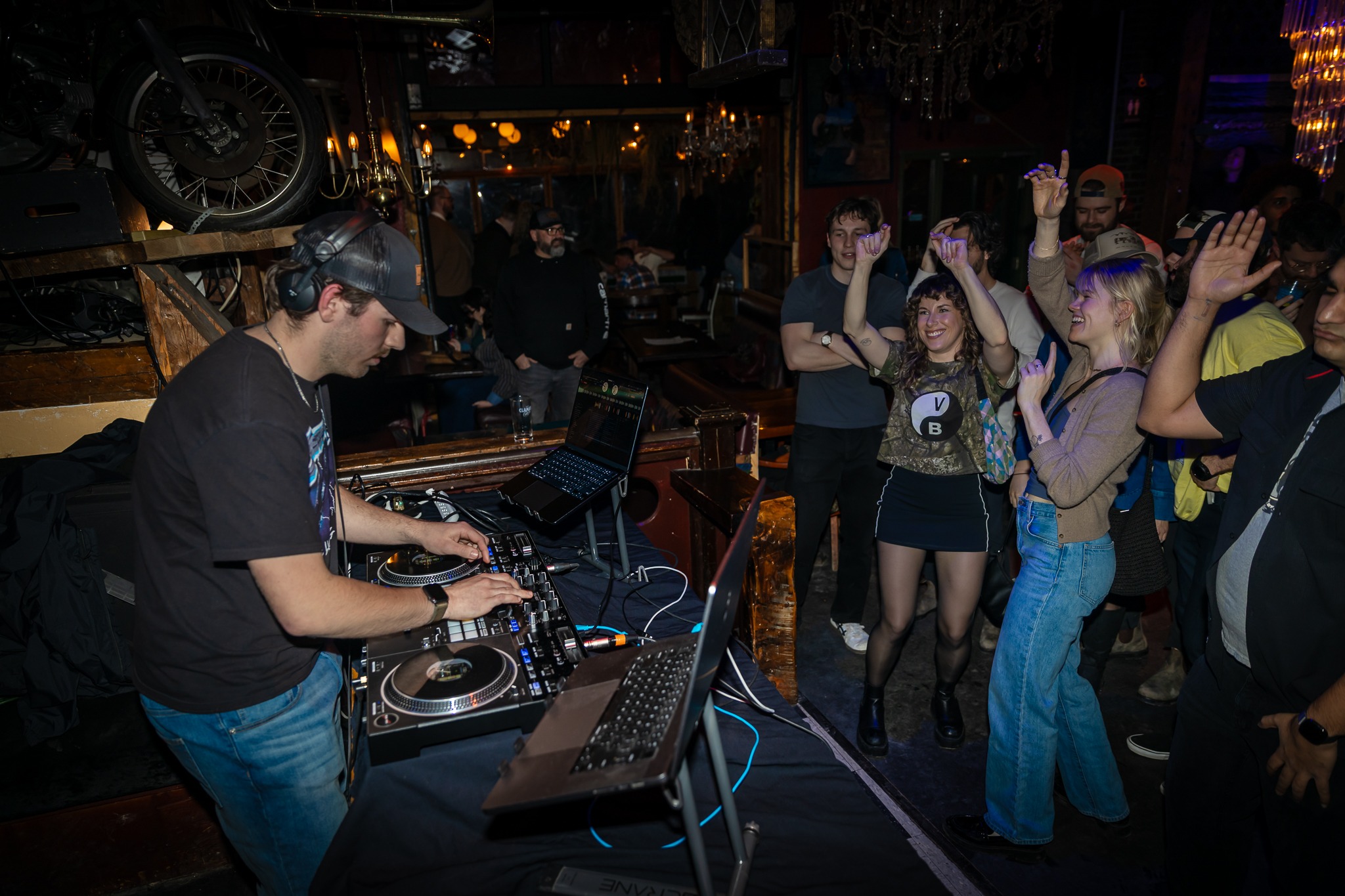 DJ Rich performing for a crowd